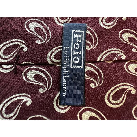 Polo Ralph Lauren 100% Silk Tie 54 Inches Red - Picture 5 of 5